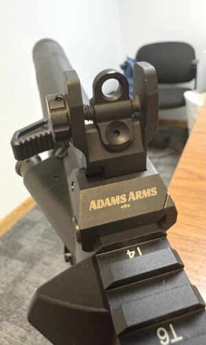 Adams Arms rear flip up sight